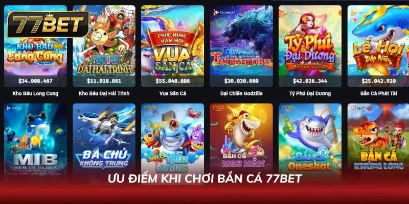 Những đặc quyền giúp bắn cá 77BET thu hút hàng triệu người tham gia